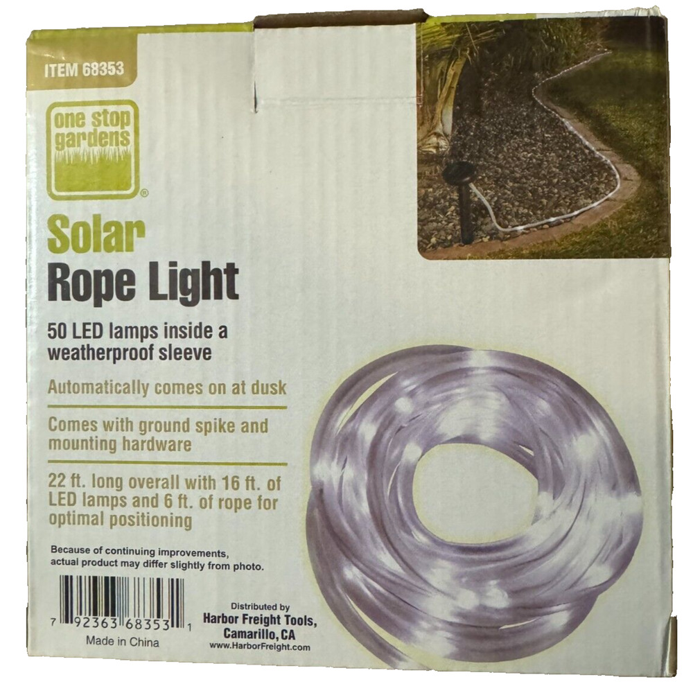 One Stop Gardens Solar Rope Light 50 LED Lamps 16 ft LED Light B6